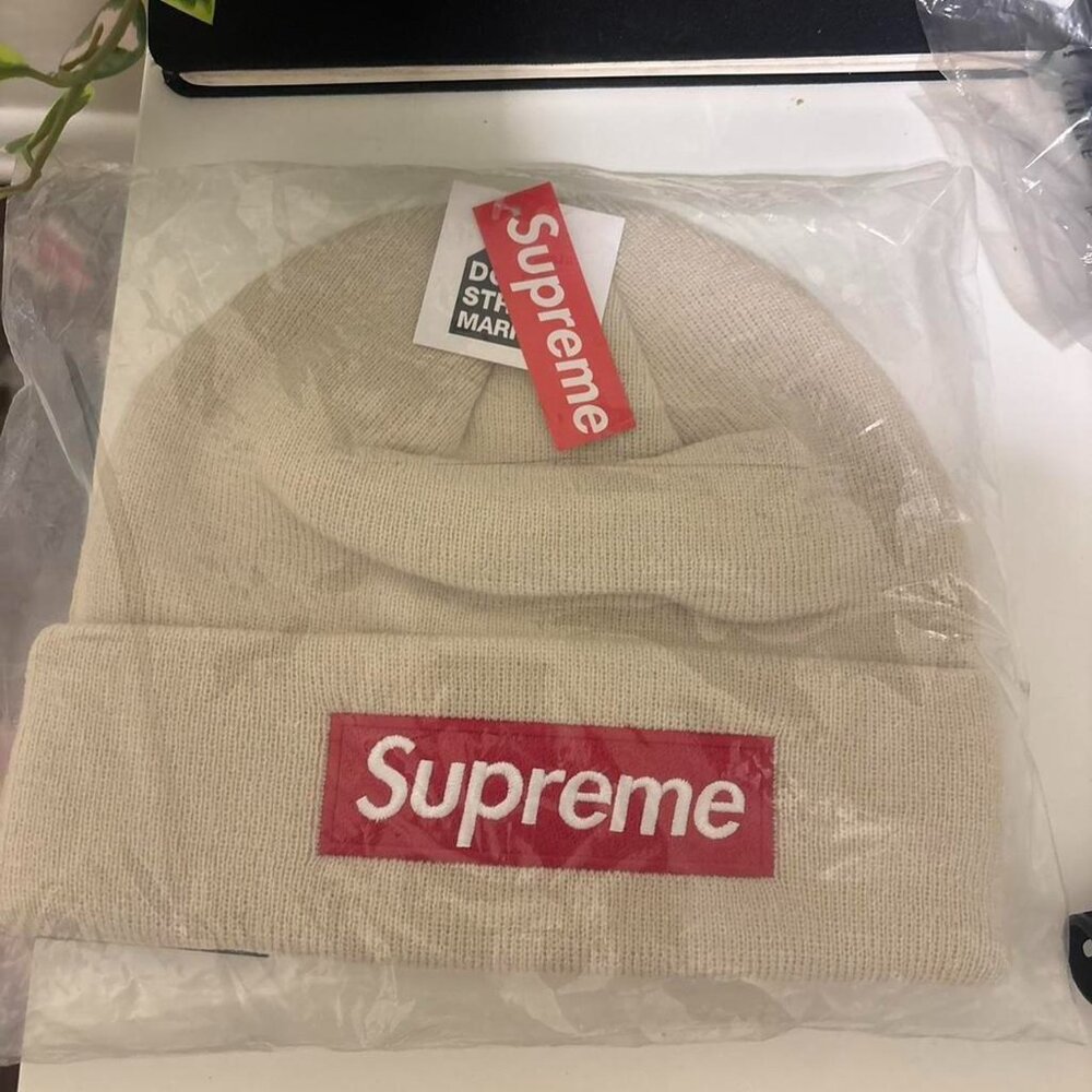 Supreme Tan and Cream Beanie - FW24 - Brand New